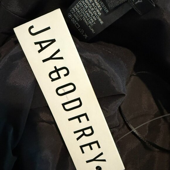 NWT Jay Godfrey Women's Black Sleeveless V-Neck Tapered Tuxedo Jumpsuit Size 2 - Picture 6 of 6